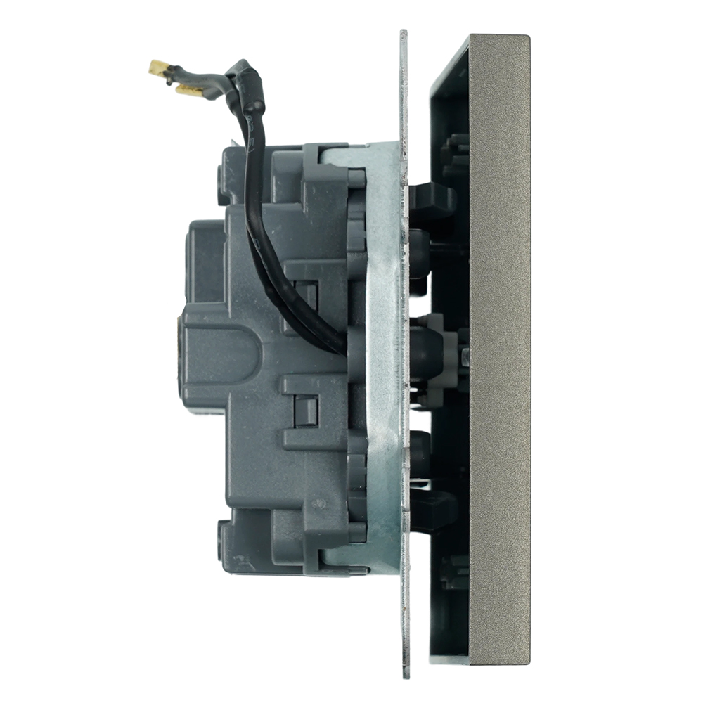 Выключатель 1-клавишный c индикатором (механизм), STEKKER, 250В, 10А, серия Эмили, RSW10-5101-09, антрацит, soft touch