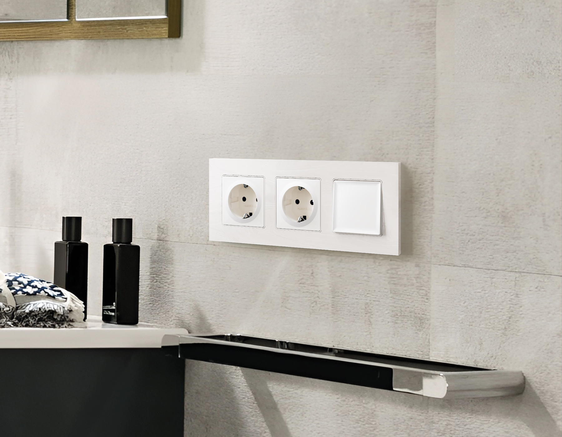 MA121030 Комплект механизма 1-кл перекрестного выключателя ALFA Белый матовый QUANT (AP1210, VM112)