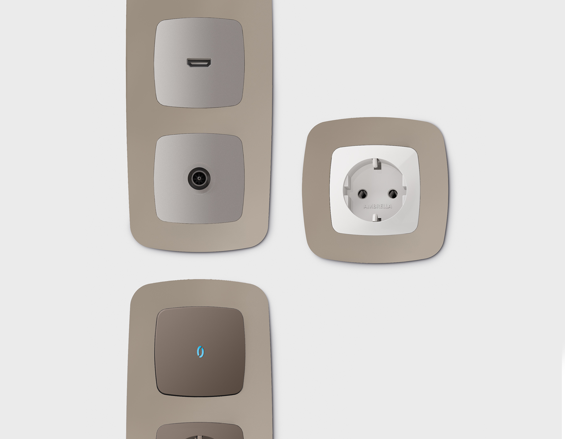 OF140365 Рамка OMEGA Ecta (Серо-бежевый матовый) 5-ая