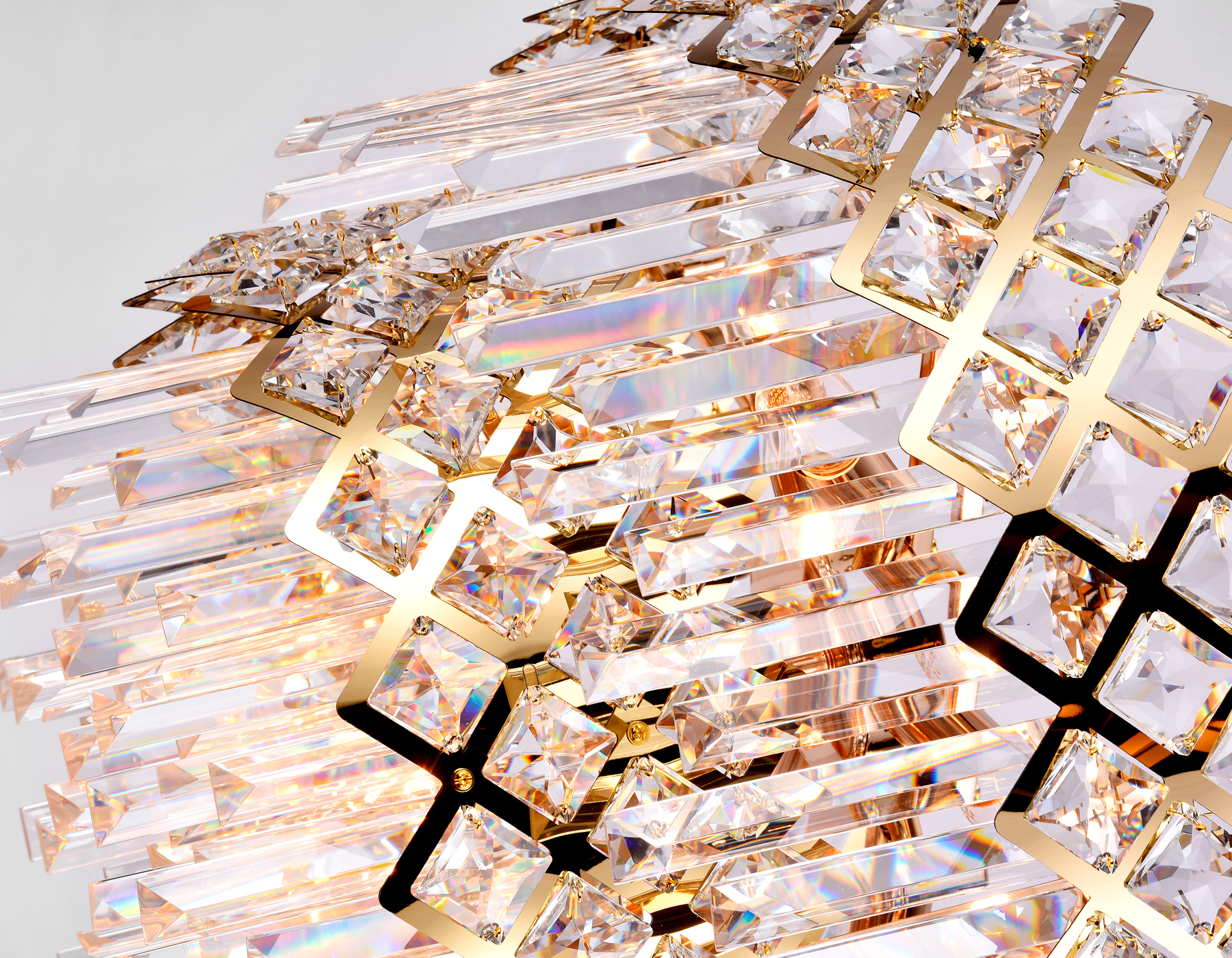 Подвесная люстра с хрусталем Ambrella TR5275/8 GD/CL золото/прозрачный E14/8 max 40W D520*380