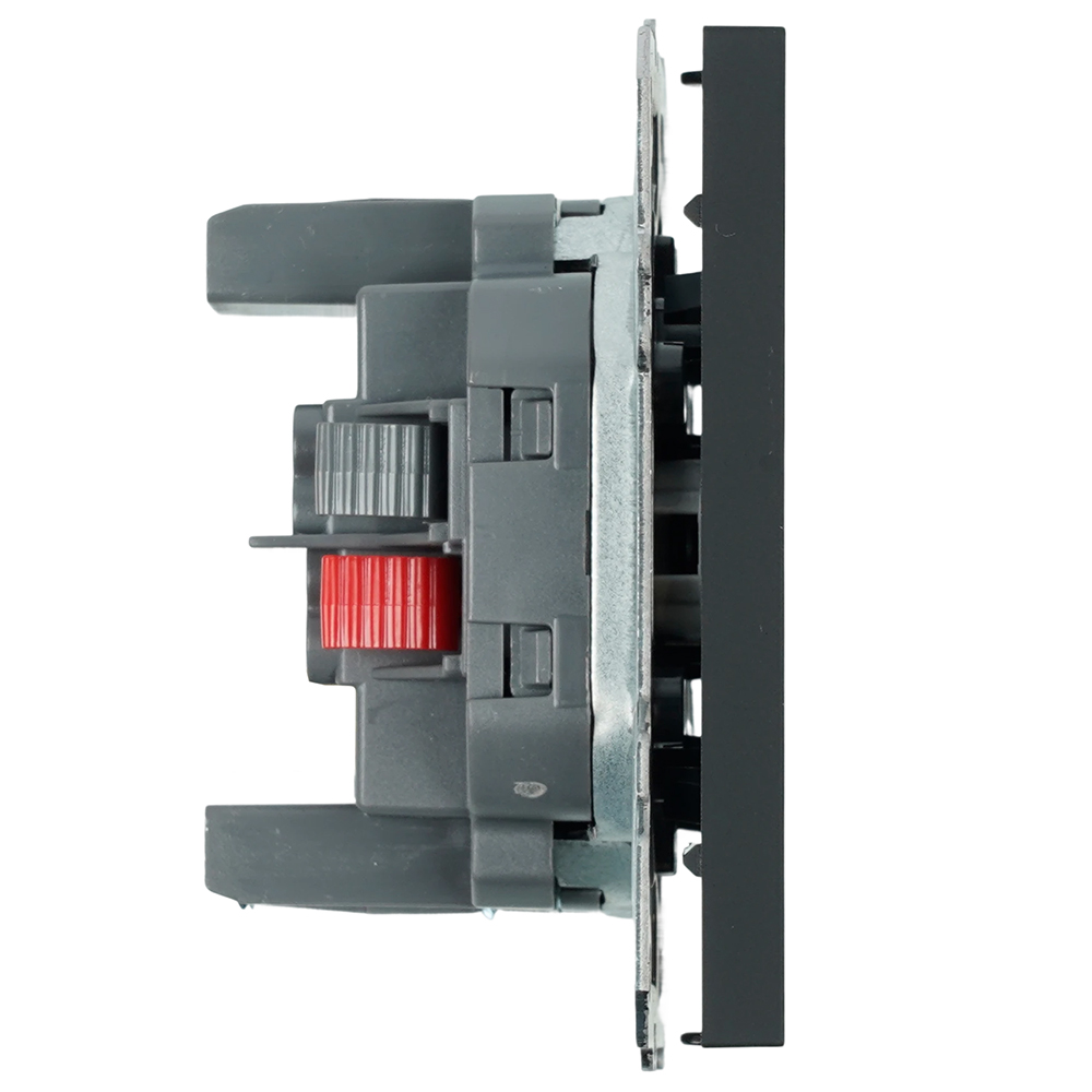 Переключатель 1-клавишный (механизм), СЗК, STEKKER, 250В, 10A, серия Эмили, RSW10-5105-05ZK, черный уголь, soft touch