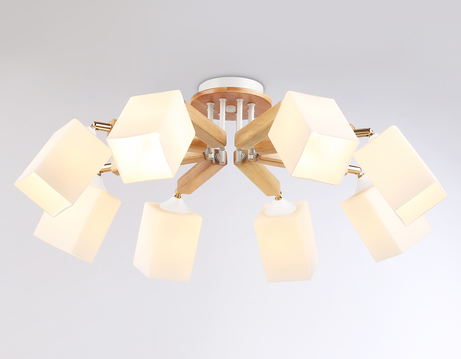 Подвесная люстра TR9522/8 WH/GD/FR белый/золото/белый матовый E27*8 max 40W D790*260