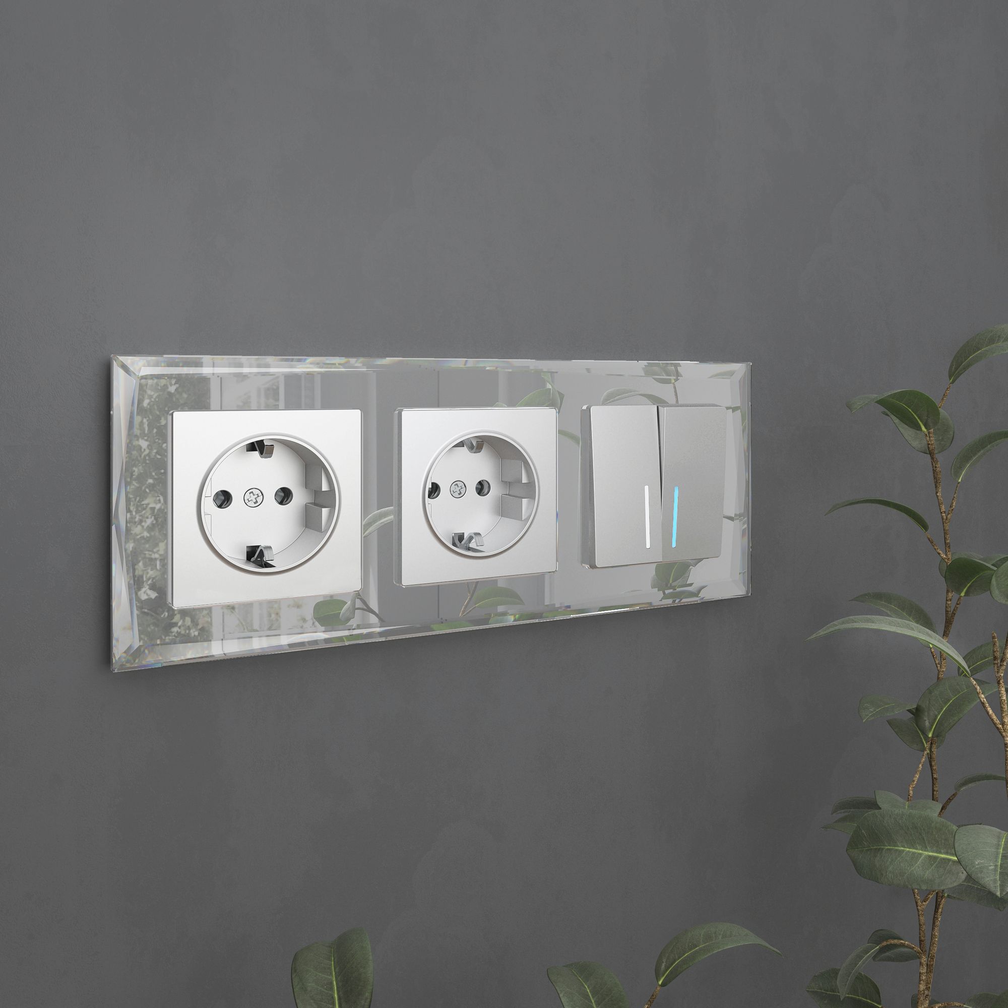 Рамка WERKEL Diamant на 3 поста (зеркальный) WL08-Frame-03 / W0031220 / a045797