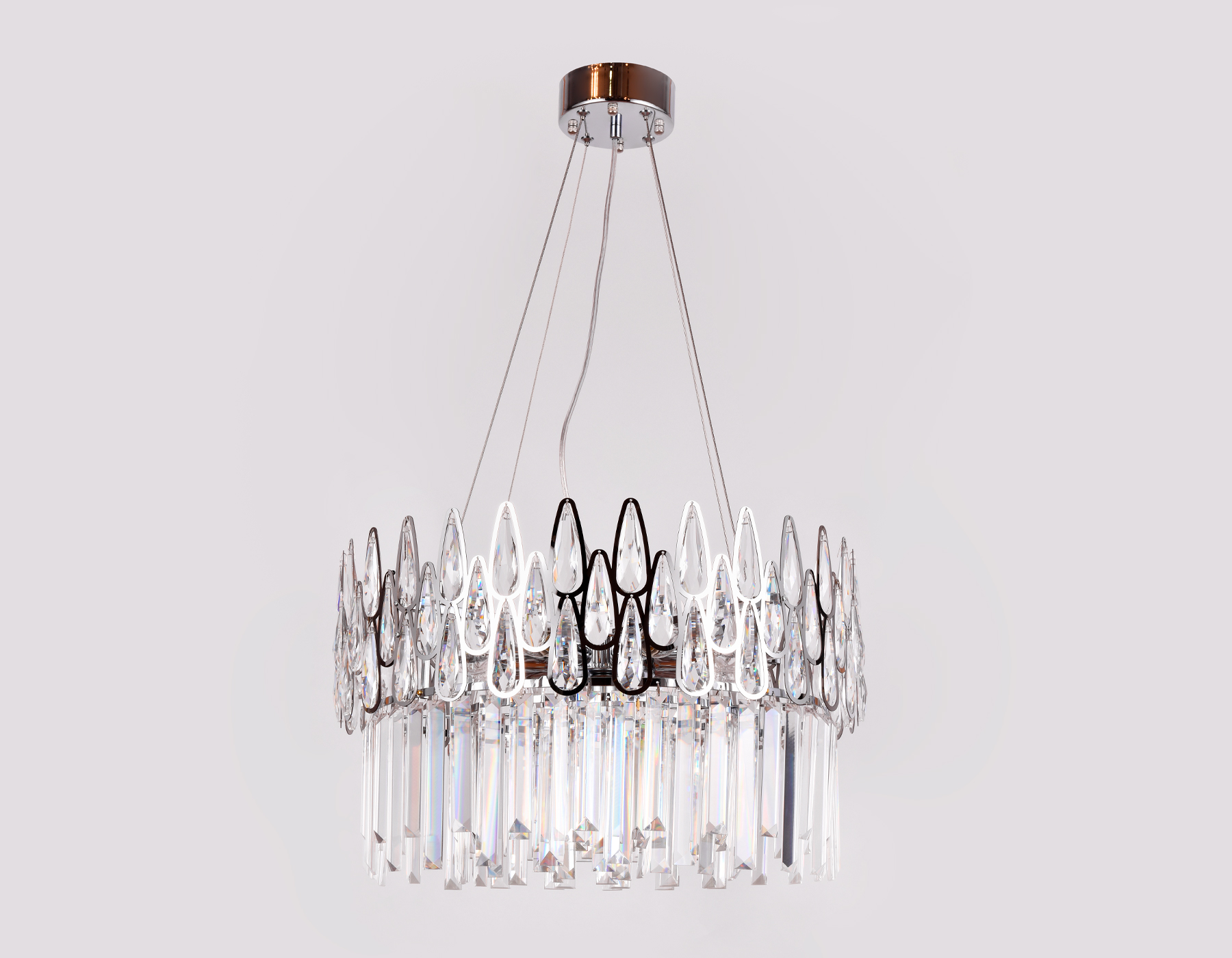 Подвесная хрустальная люстра Ambrella TR5261/8 CH/CL хром/прозрачный E14/8 max 40W D500*700 Подвесная хрустальная люстра Ambrella TR5261/8 CH/CL хром/прозрачный E14/8 max 40W D500*700