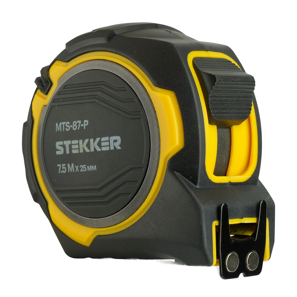 Рулетка, 7,5 м х 25 мм, магнит, II класс точности, двухстороннее нанесение, STEKKER MTS-87-P