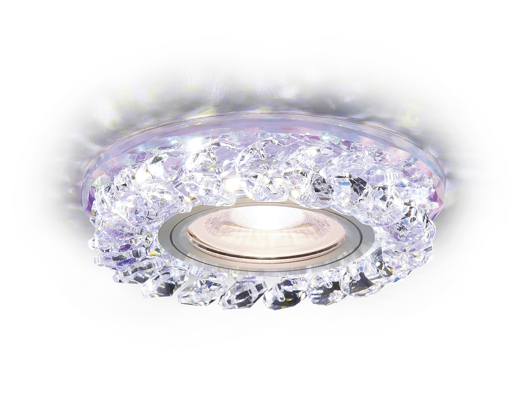 Встраиваемый светильник Ambrella S257 PR хром/перламутровый Хрусталь/MR16+3W(LED WHITE)