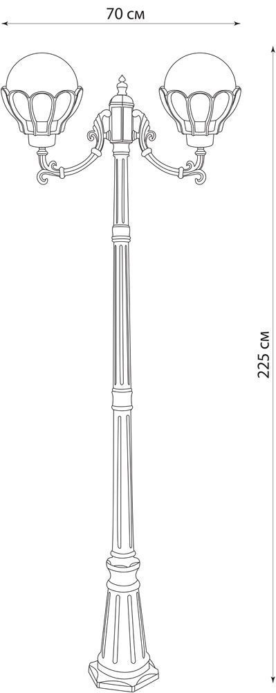 Светильник садово-парковый Feron PL5058 столб 2*100W E27 230V, черное золото Светильник садово-парковый Feron PL5058 столб 2*100W E27 230V, черное золото