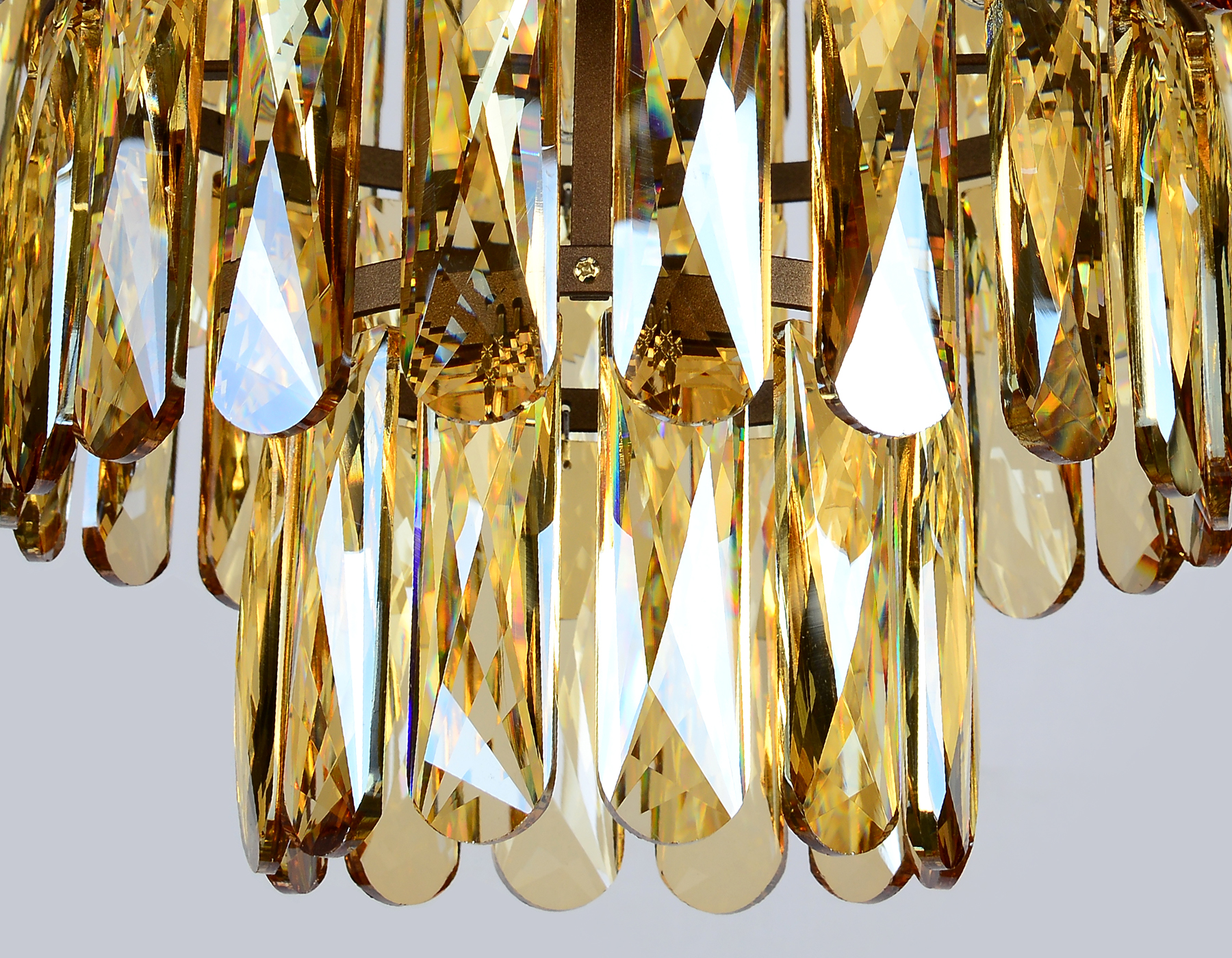 Подвесная люстра с хрусталем Ambrella TR5086 CF/TI кофе/янтарь E14/6 max 40W