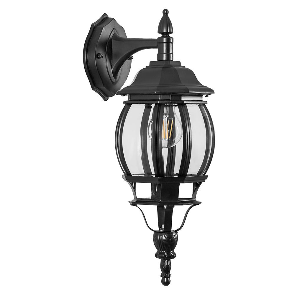 Светильник садово-парковый Feron 8102/PL8102 восьмигранный на стену вниз 100W E27 230V, черный Светильник садово-парковый Feron 8102/PL8102 восьмигранный на стену вниз 100W E27 230V, черный