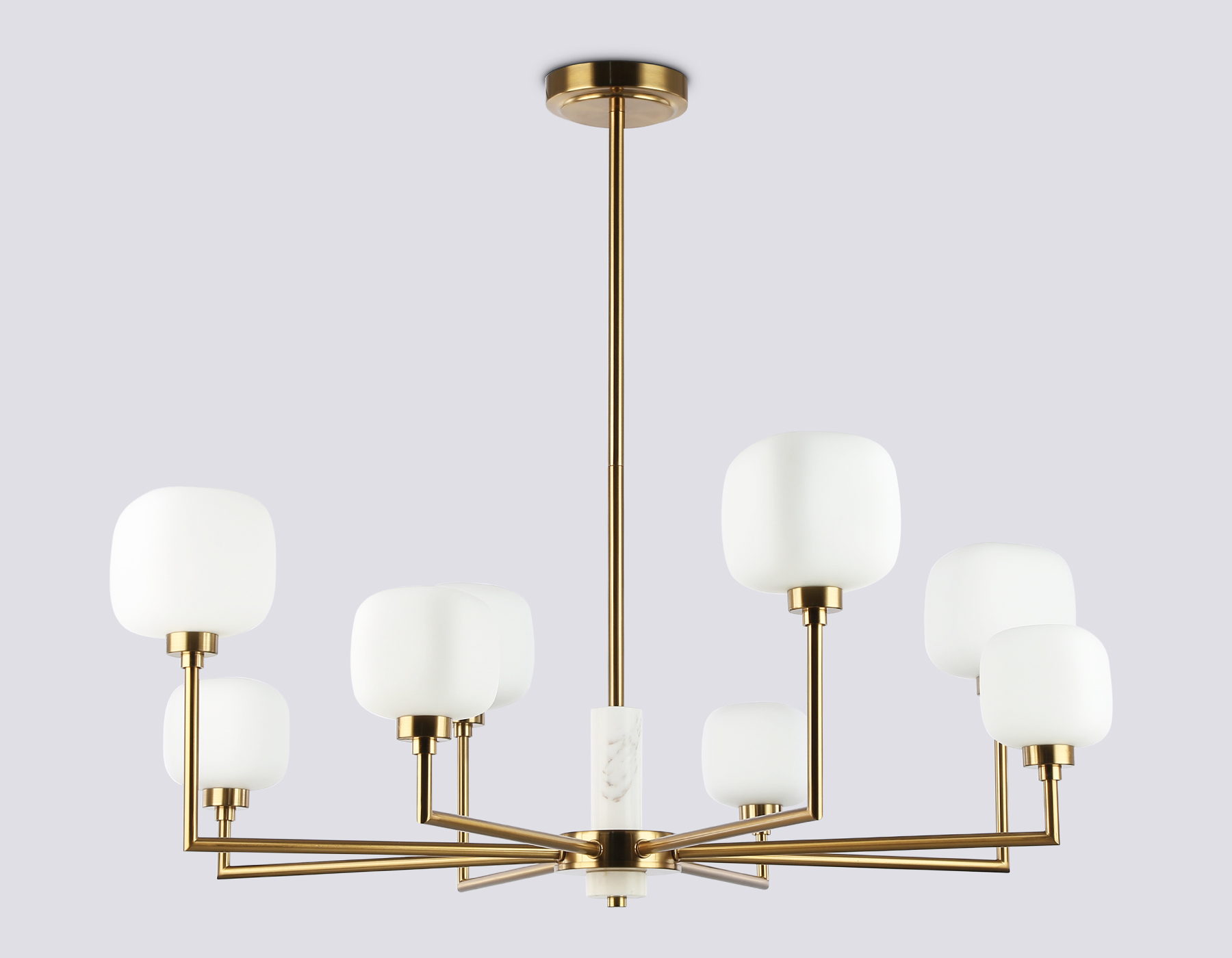 LH53017/8 BS/FR латунь/белый матовый G9*8 max 40W D830*680