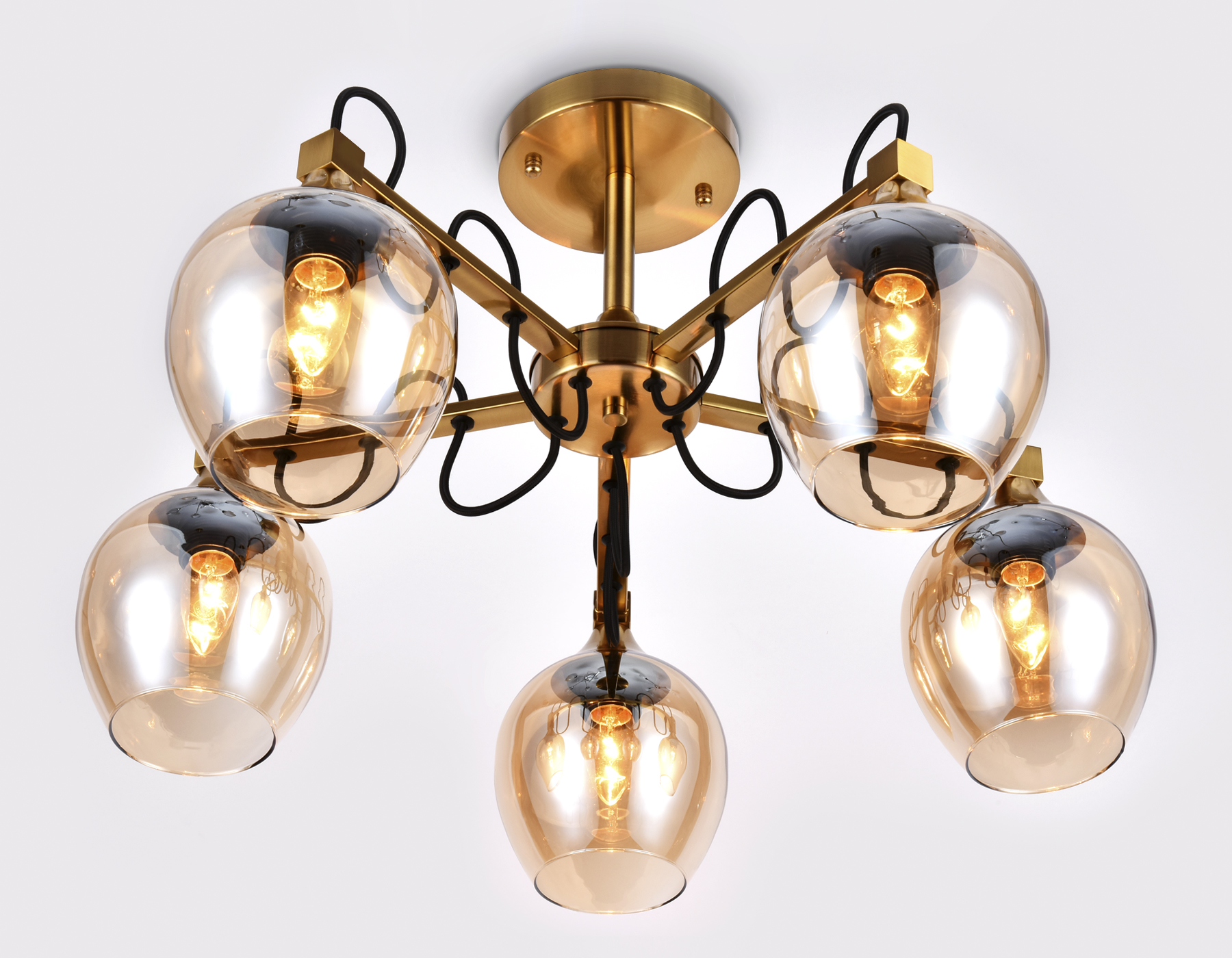 Подвесная люстра Ambrella TR9061бронза/янтарь E27 max 40W D620*380