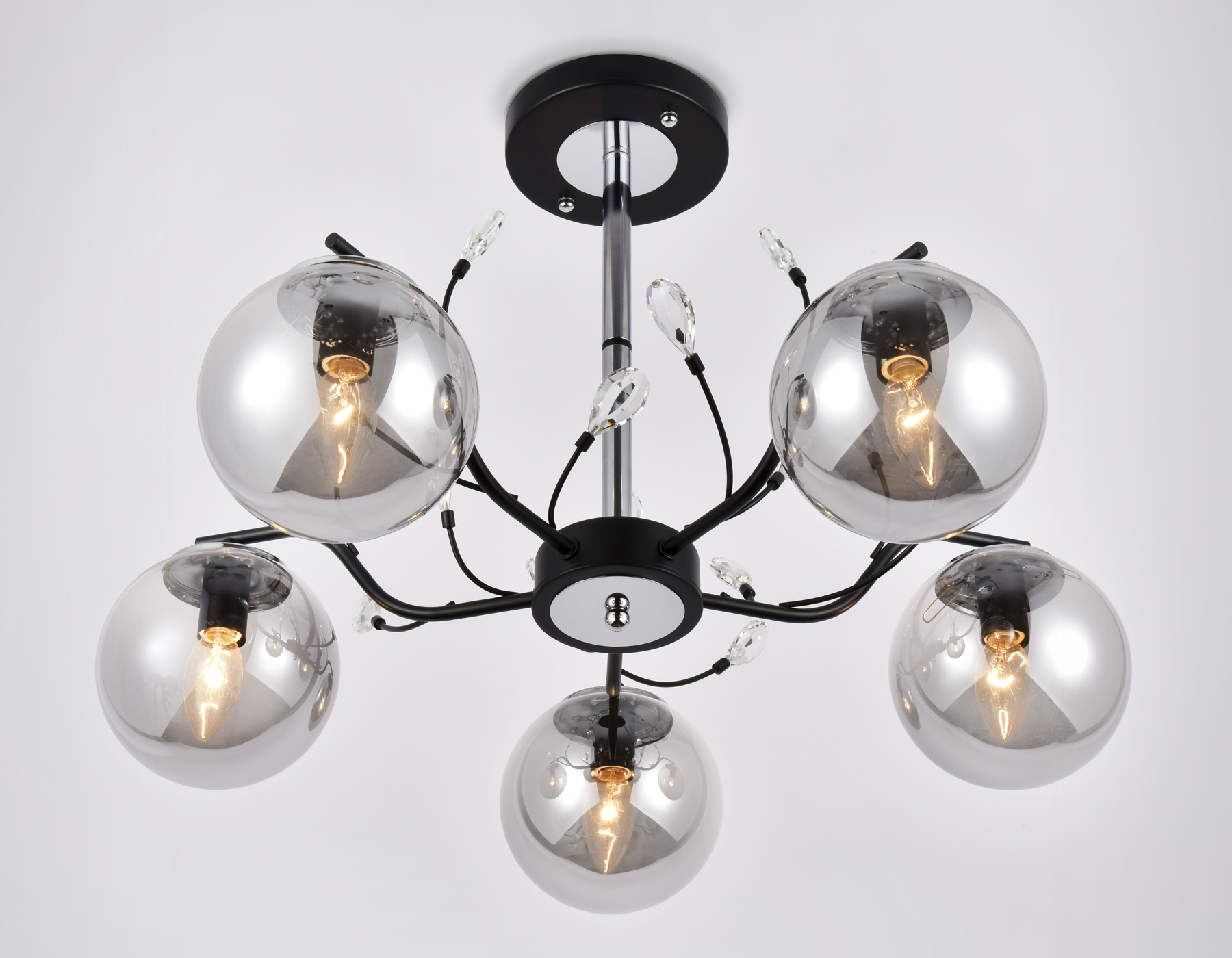 Подвесная люстра Ambrella TR9073 черный/дымчатый E14 max 40W D620*420