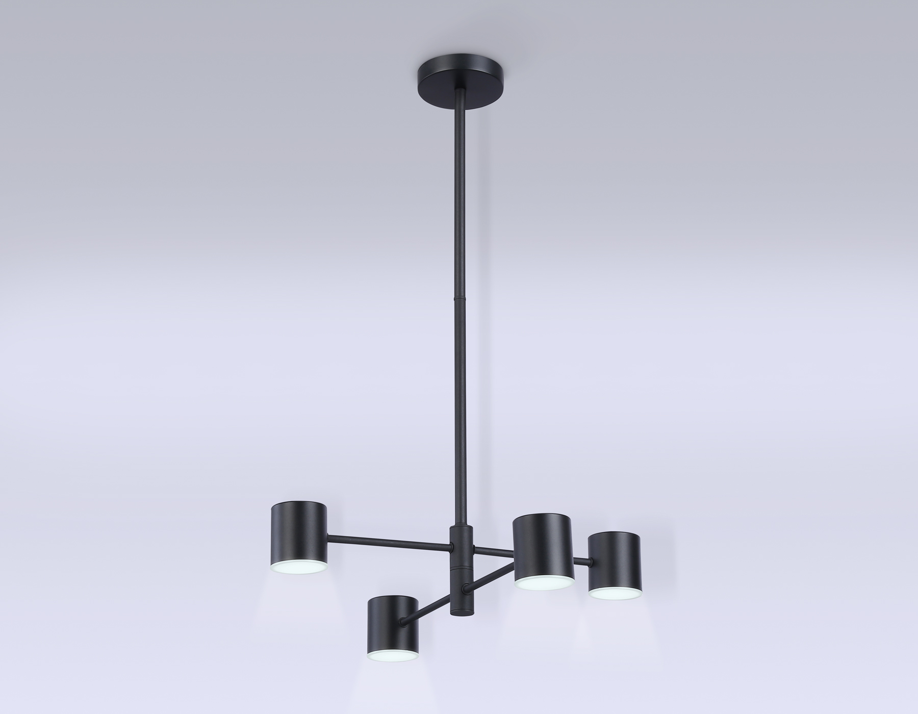 Подвесной светильник Ambrella FL51707/4 BK черный 3000K/4200K/6400K 20W D500*780 (Без ПДУ)