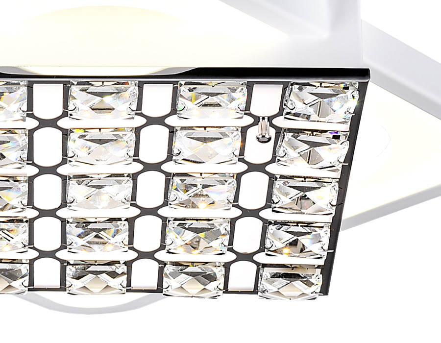 Управляемый светодиодный светильник Ambrella с хрусталем FA122 WH белый 54W (ПДУ РАДИО 2.4)