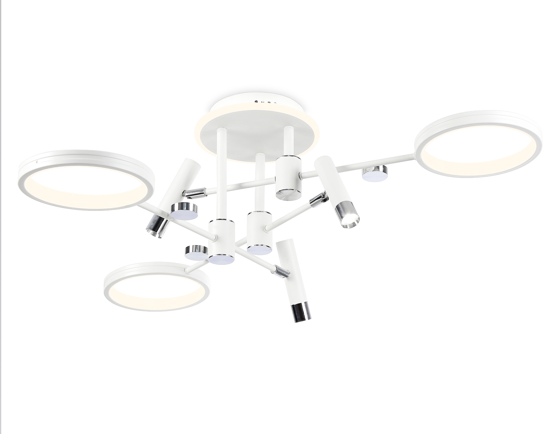 FL51646/3+3 WH/CH белый/хром 76W 3000K-6400K D700*300 (ПДУ ИК)