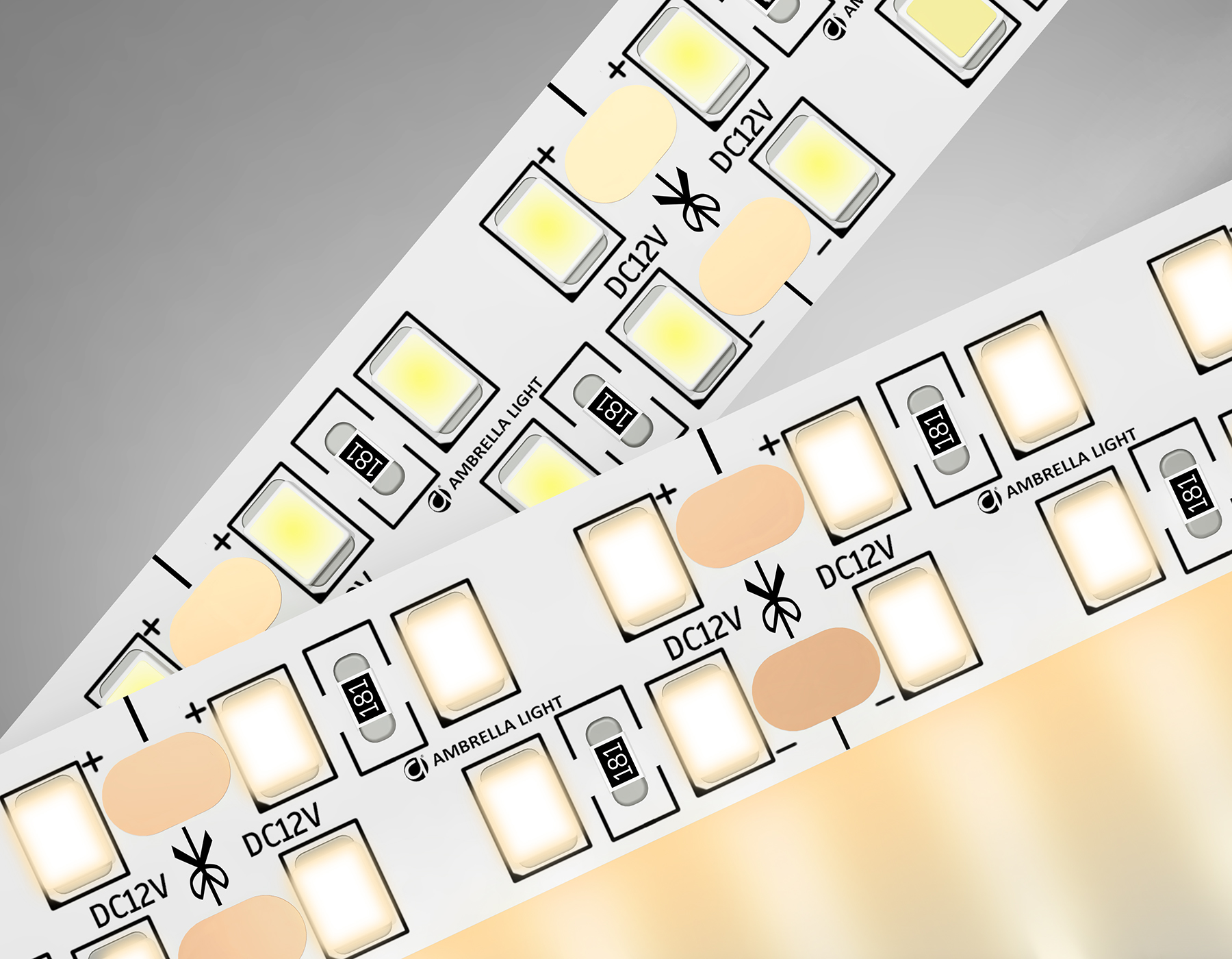 GS1601 2835 240Led/ 19.2W m/ 12V IP20 3000K/ 5000*14*1.2mm (2 конт.)