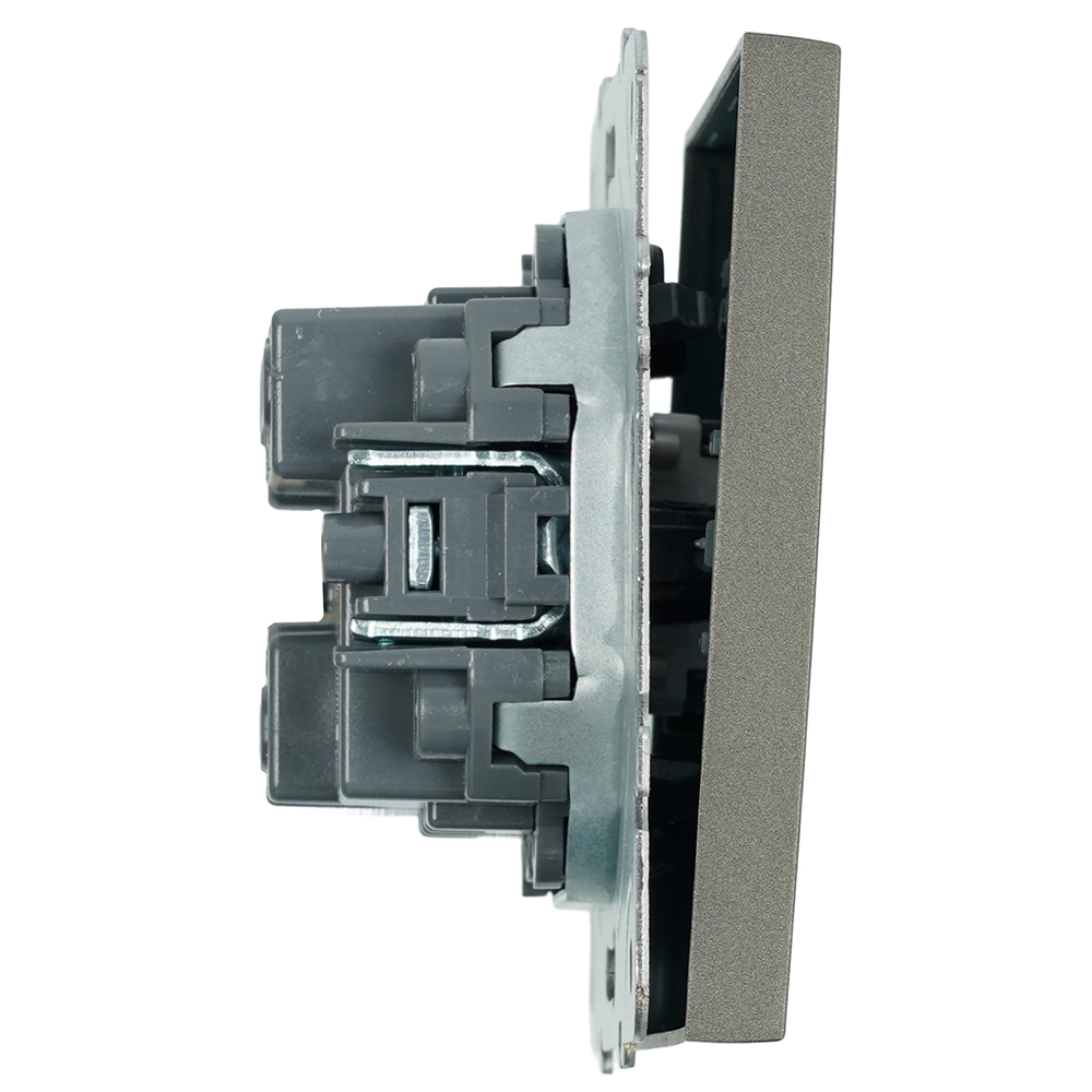 Выключатель 1-клавишный (механизм), STEKKER, 250В, 10А, серия Эмили, RSW10-5103-09, антрацит, soft touch