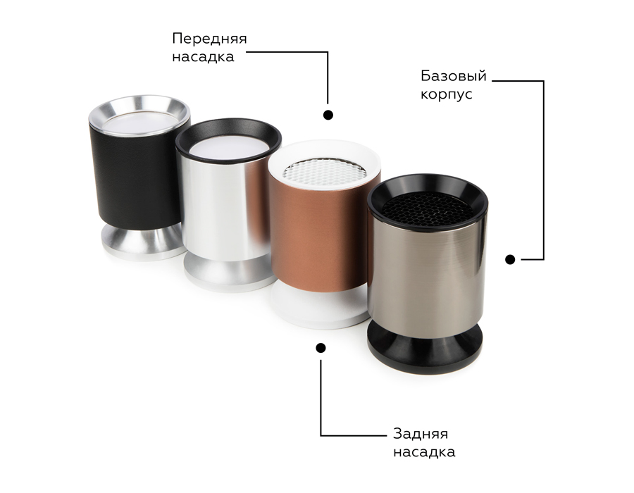 Насадка передняя для корпуса светильника Ambrella N6101 SWH белый песок D60*H18mm Out2mm MR16