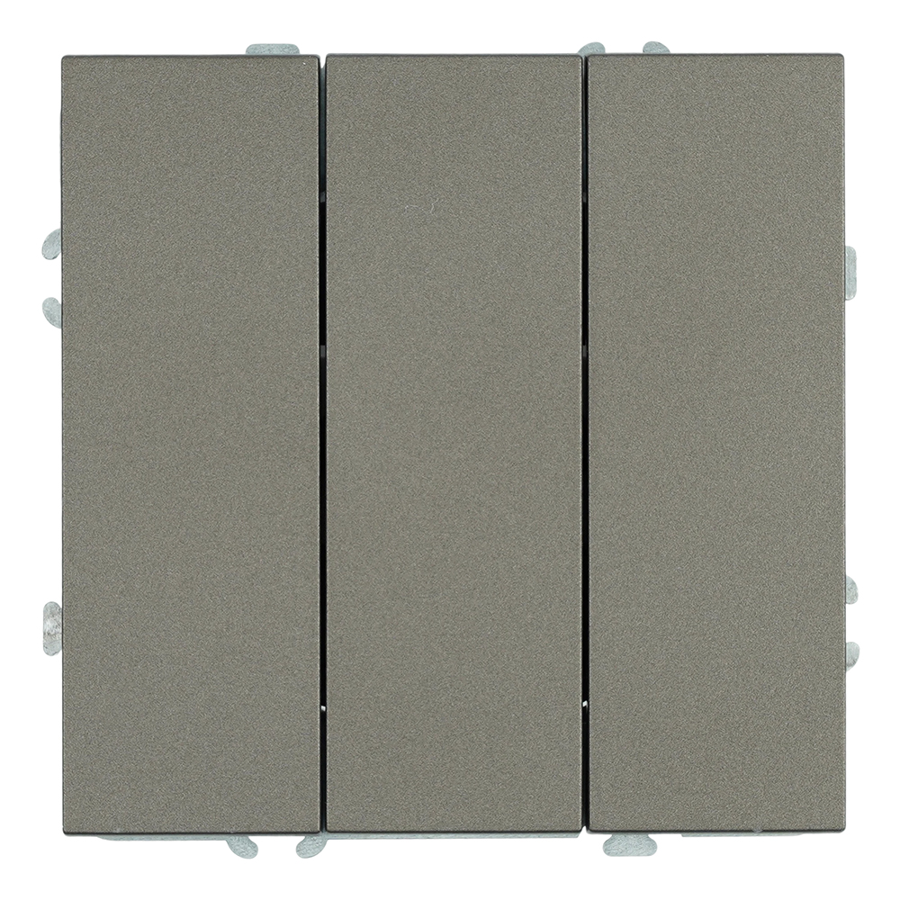 Выключатель 3-клавишный (механизм), STEKKER, 250В, 10А, серия Эмили, RSW10-5108-09, антрацит, soft touch