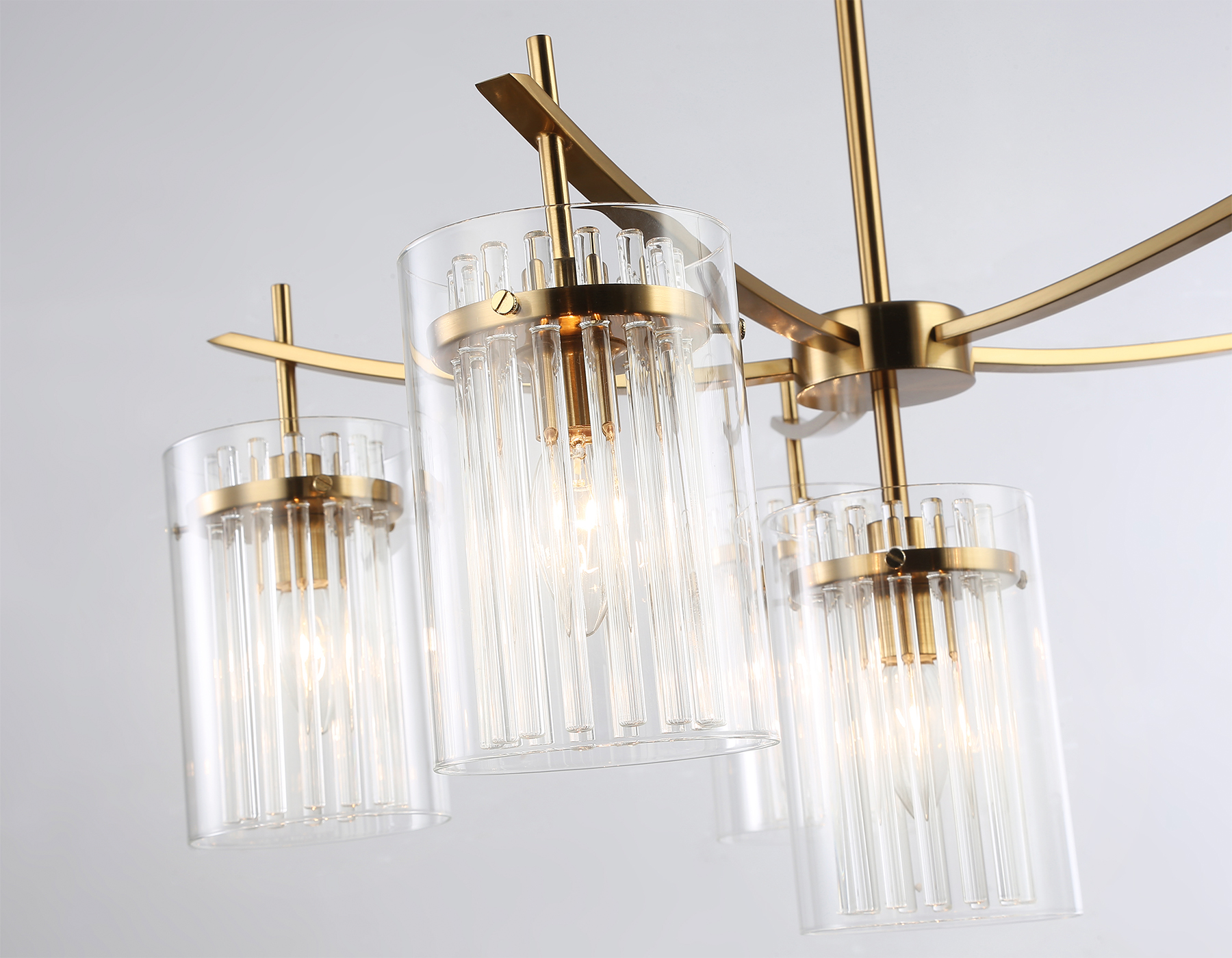 LH56031/5+1 BS/CL латунь/прозрачный E14*6 max 40W D680*1200