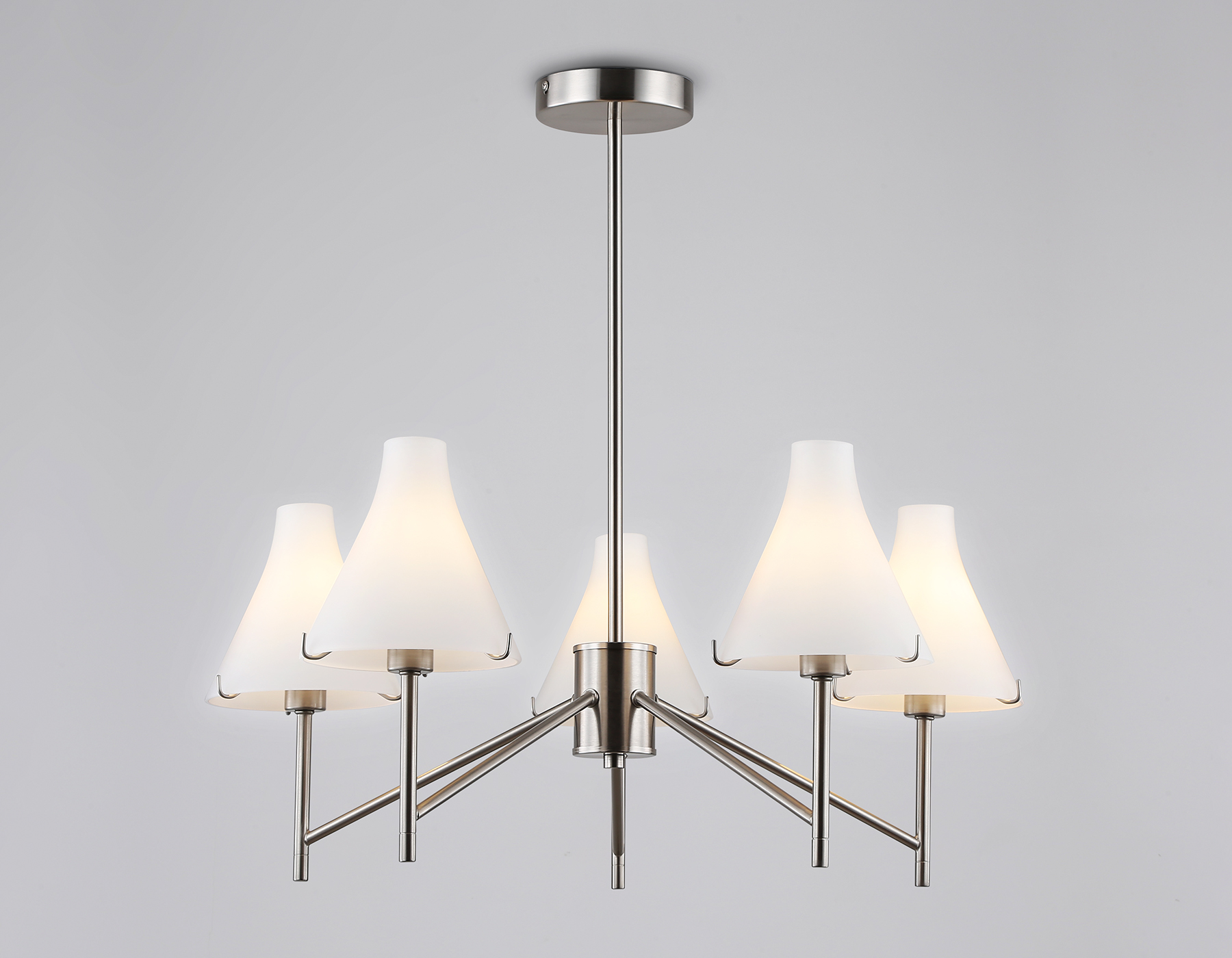 LH57123/5 SN/FR никель/белый матовый E14/5 max 40W D650*590