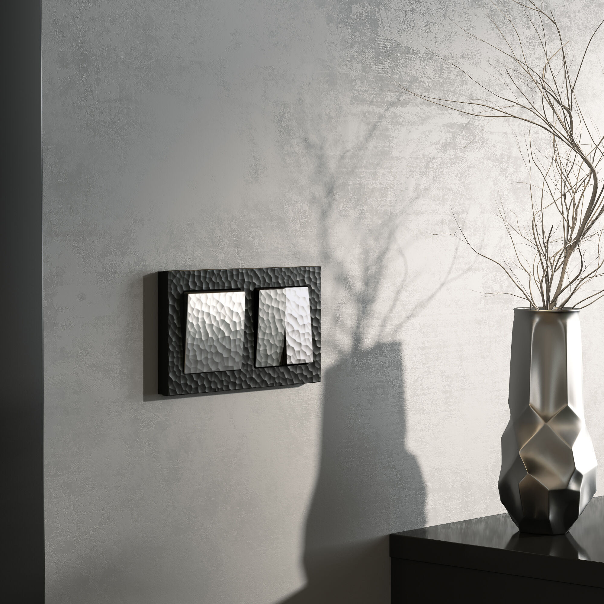 Выключатель одноклавишный Werkel Hammer (серебряный) / W1210006 / a052078