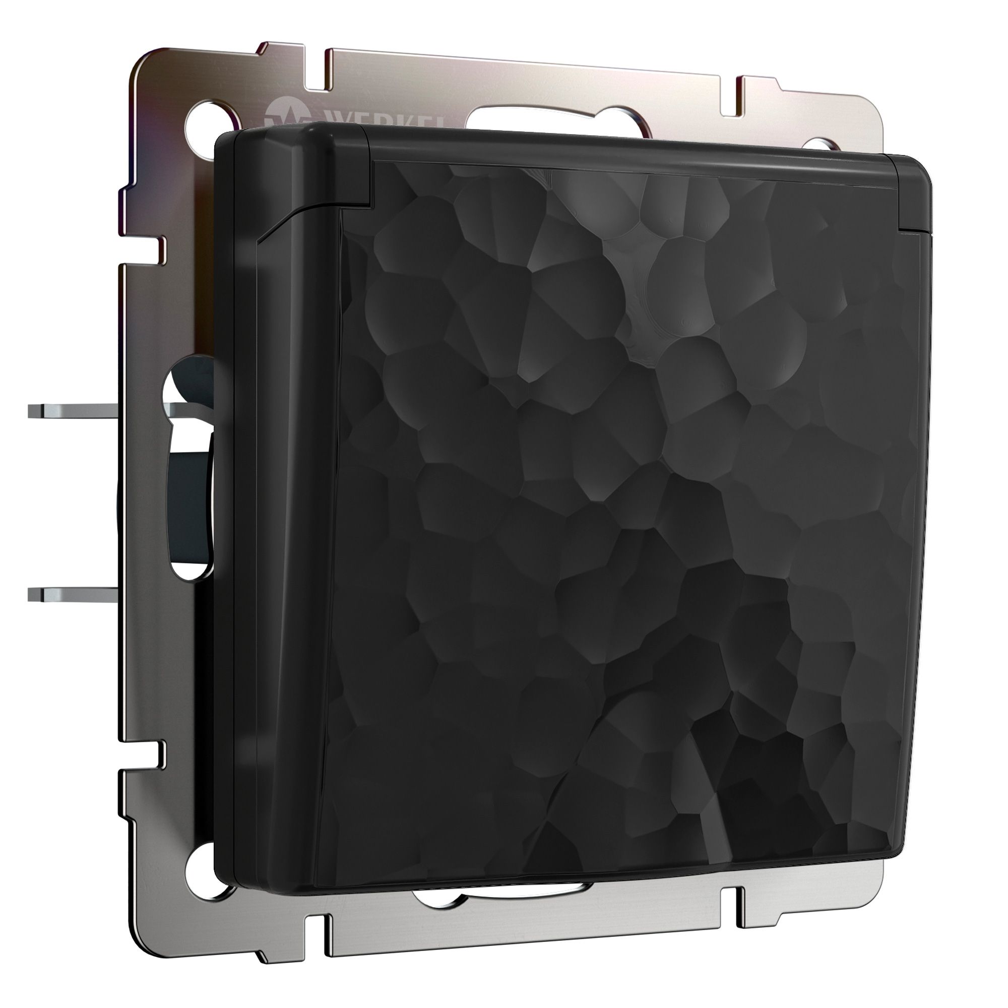 Розетка влагозащ. с зазем. с защит. крышкой и шторками Werkel Hammer (черный) / W1271208 / a052053