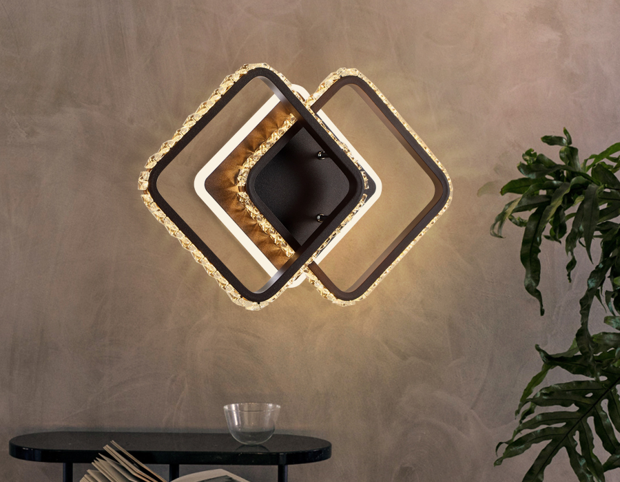 Настенный светодиодный светильник с выключателем Ambrella FA276 SCF кофе песок LED 3000K+6400K 26W 340*200*70