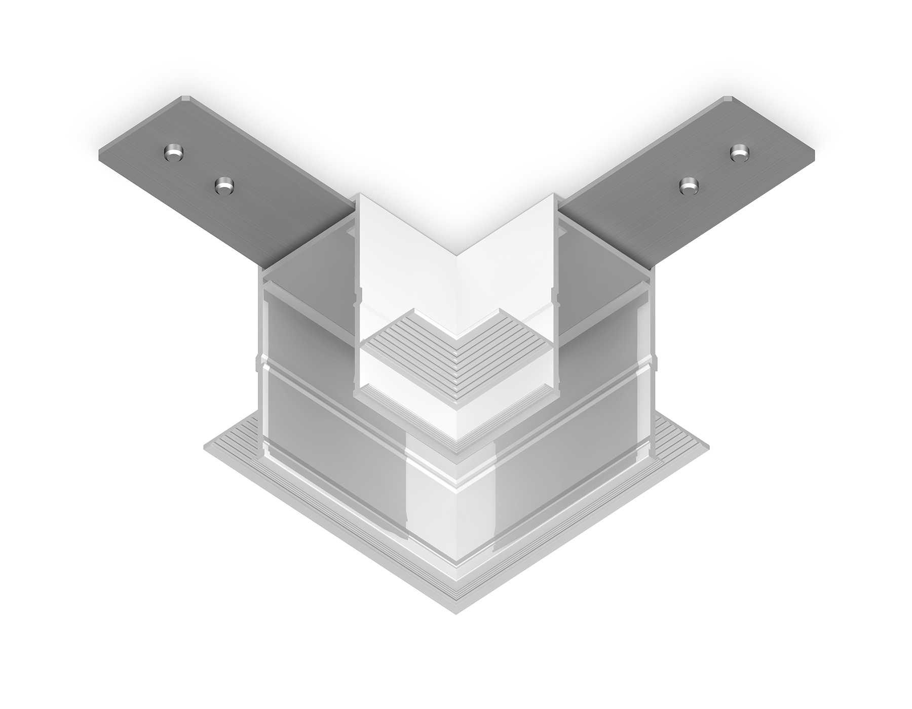 GL1039 WH белый коннектор угловой для встраиваемого магнитного шинопровода Magnetic 220V 80*80*47