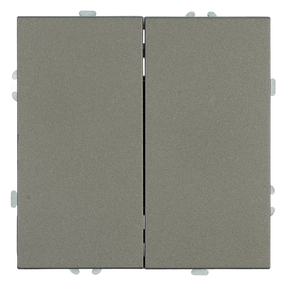 Переключатель 2-клавишный (механизм), STEKKER, 250В, 10А, серия Эмили, RSW10-5107-09, антрацит, soft touch