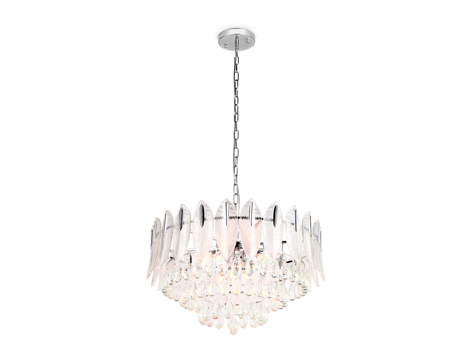 Подвесная люстра Ambrella TR5184/12 CH/CL хром/прозрачный E14/12 max 40W D800*1190