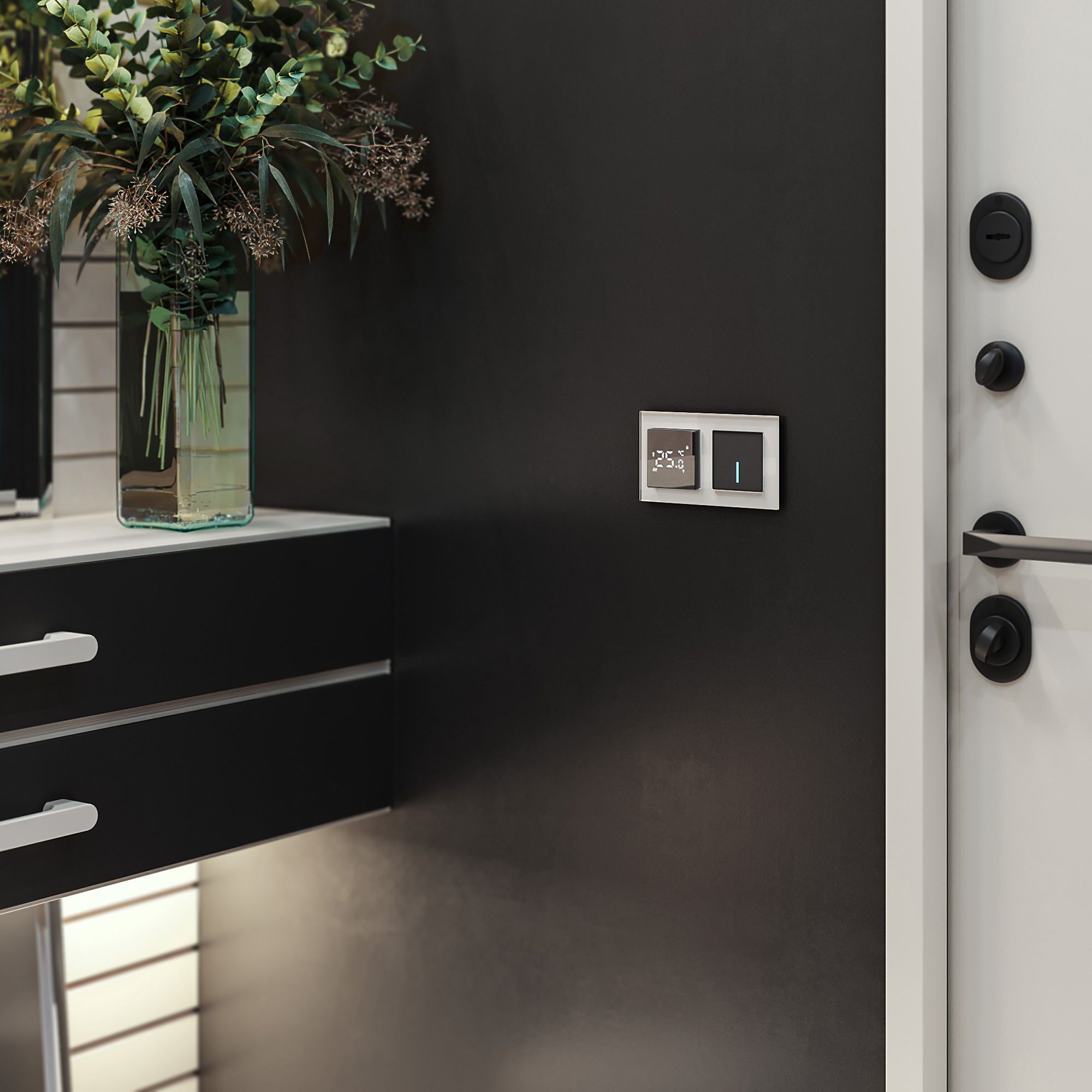 Сенсорный выключатель одноклавишный с управлением по Wi-Fi Werkel (черный) W4510608