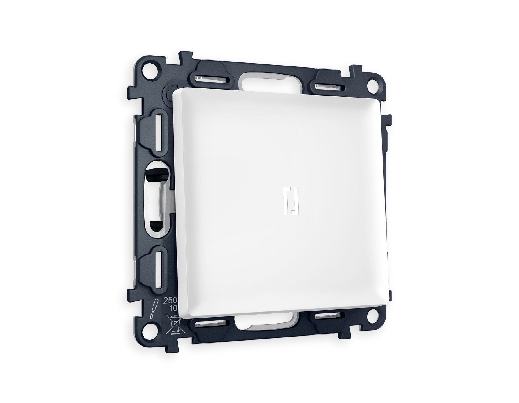 MA122015 Комплект механизма 1-кл выключателя с подсветкой 5600K ALFA Белый матовый QUANT (AP1220, VM101, G14W)