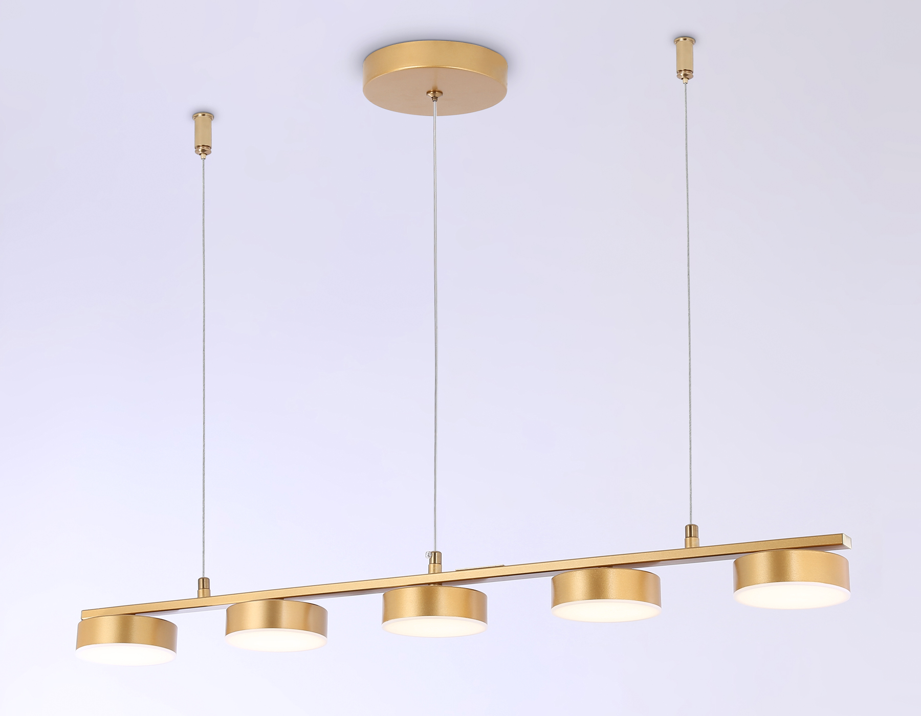 Подвесной светильник Ambrella FL51735/5 GD золото 3000K/4200K/6400K 25W 800*100*1000 (Без ПДУ)