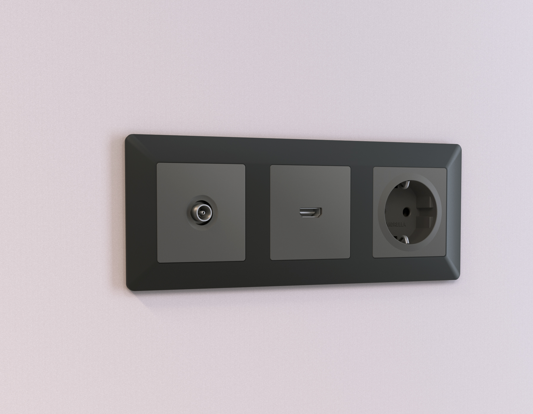 AF110803 Рамка ALFA Line (Графит Мягкое касание) 3-ая