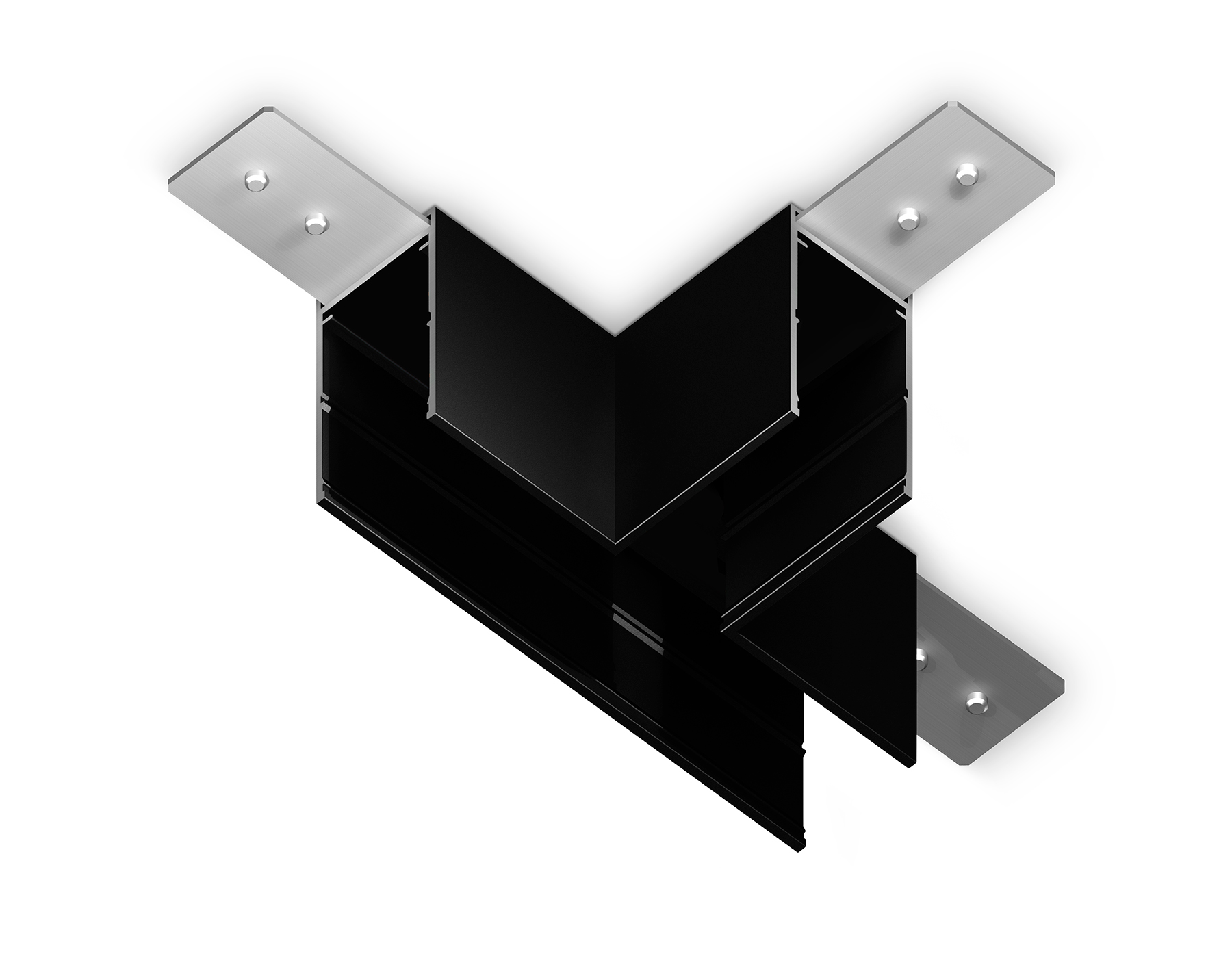 GL1036 BK черный коннектор T-образный для накладного шинопровода Magnetic 220V 105*75*52