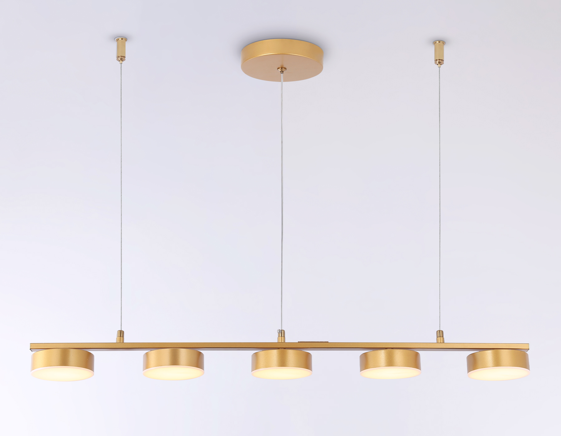 Подвесной светильник Ambrella FL51735/5 GD золото 3000K/4200K/6400K 25W 800*100*1000 (Без ПДУ)