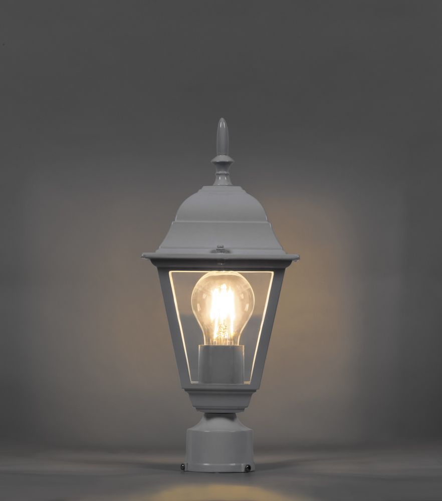 Светильник садово-парковый Feron 4103/PL4103 четырехгранный на столб 60W E27 230V, белый Светильник садово-парковый Feron 4103/PL4103 четырехгранный на столб 60W E27 230V, белый