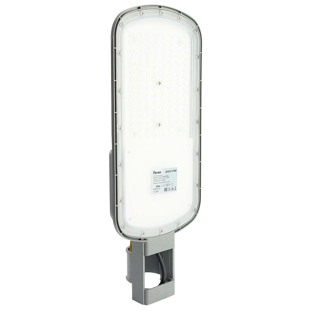 Светодиодный уличный консольный светильник Feron SP3070 100W 4000K AC90-300V, серый