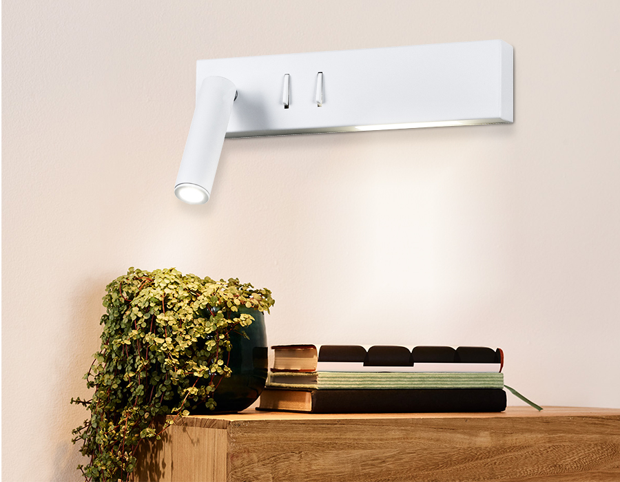 Настенный поворотный светодиодный светильник с выключателем Ambrella FW285 SWH белый песок LED 4200K 3W+3W 260*50*65