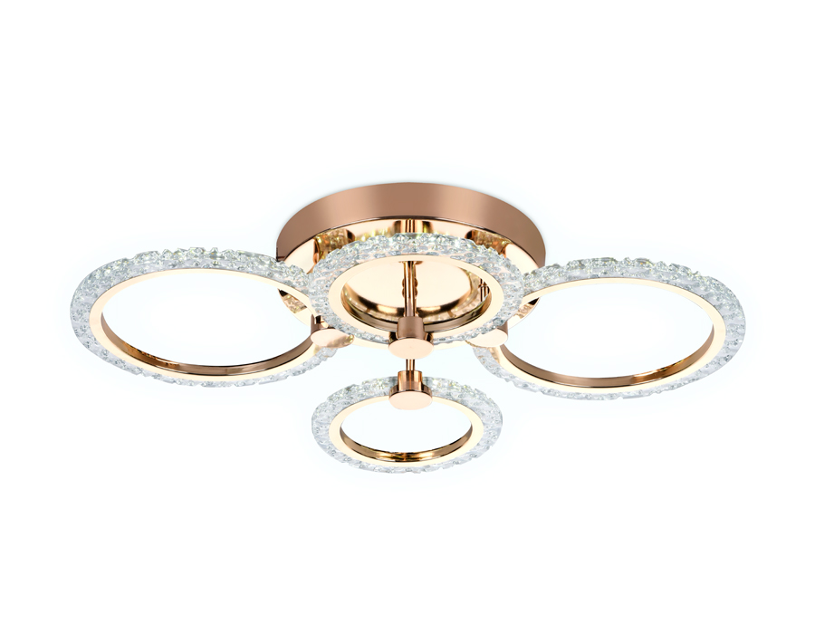 Потолочный светодиодный светильник с пультом Ambrella FA416/2+2 GD золото 60W 640*460*120 (ПДУ РАДИО 2.4G)