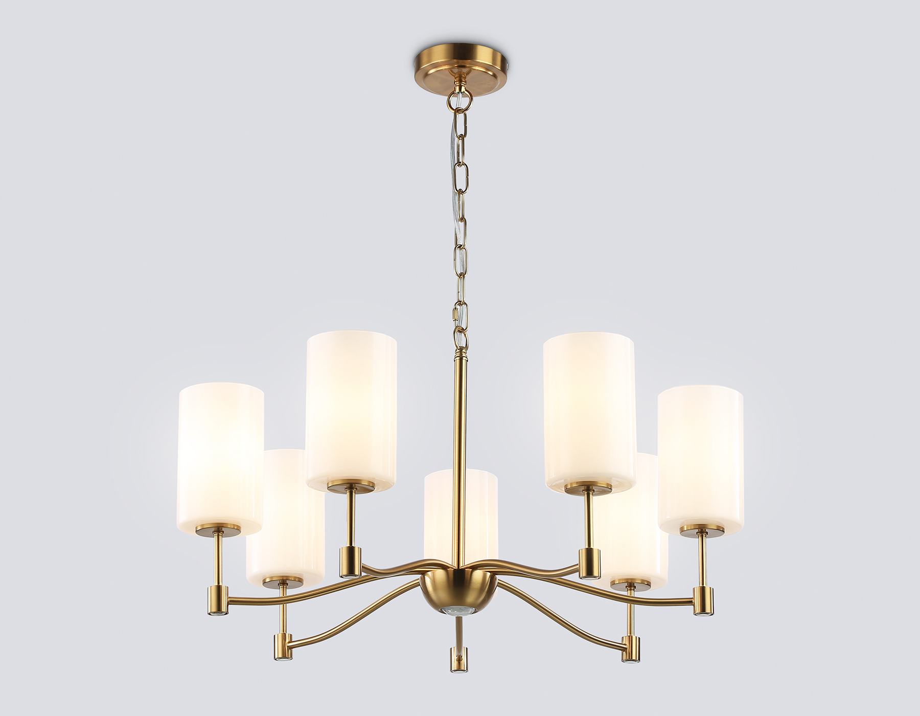 LH56053/7 BS/FR латунь/белый матовый E14*7 max 40W D680*950