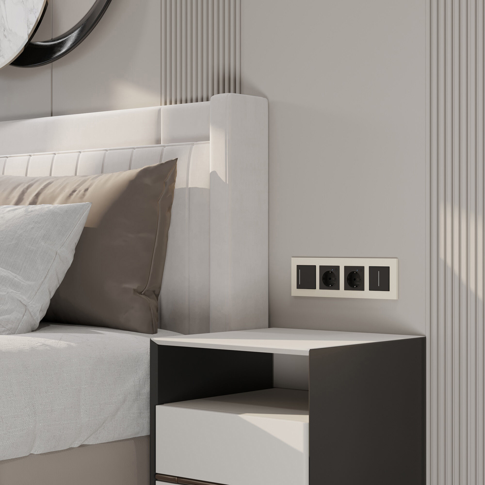 W0042962/ Рамка на 4 поста Slab (айвори софт)