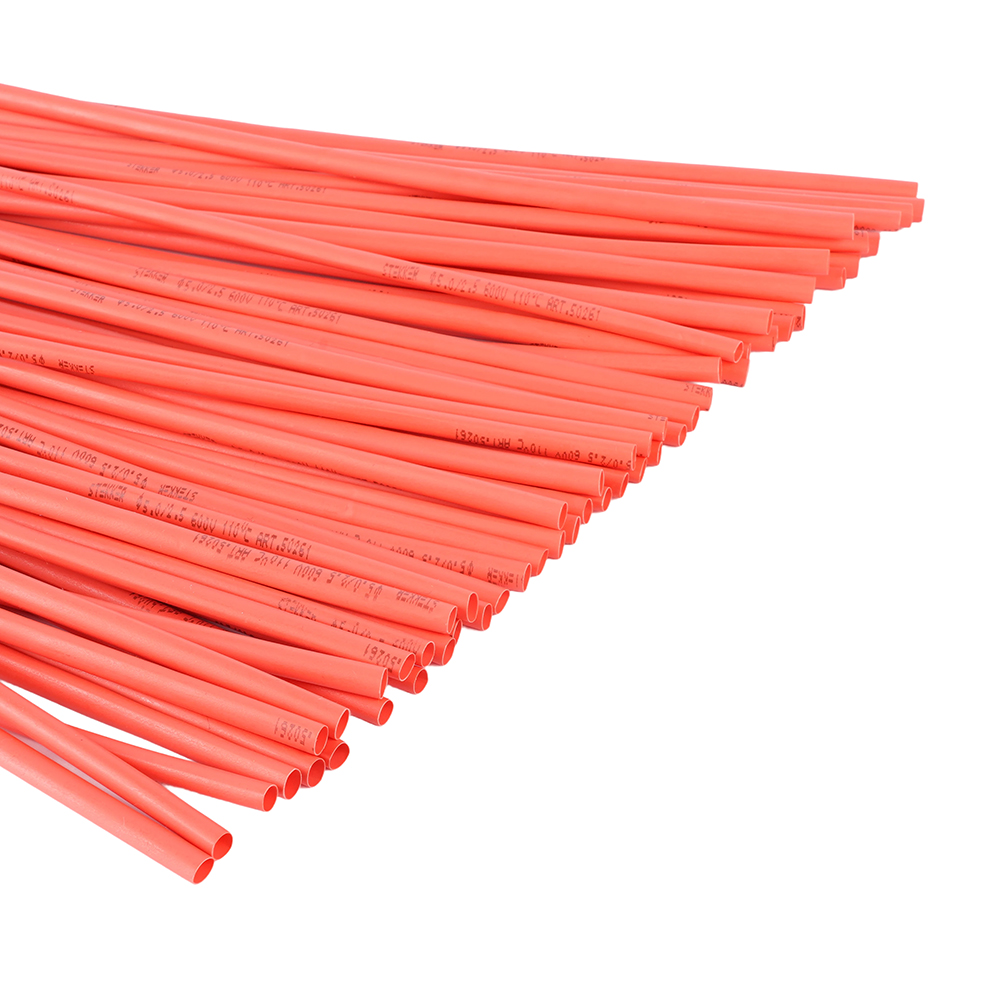 Термоусадочная трубка STEKKER 6,0/3,0 мм, длина 100 см., усадка 2:1, красный HST-630-100RD