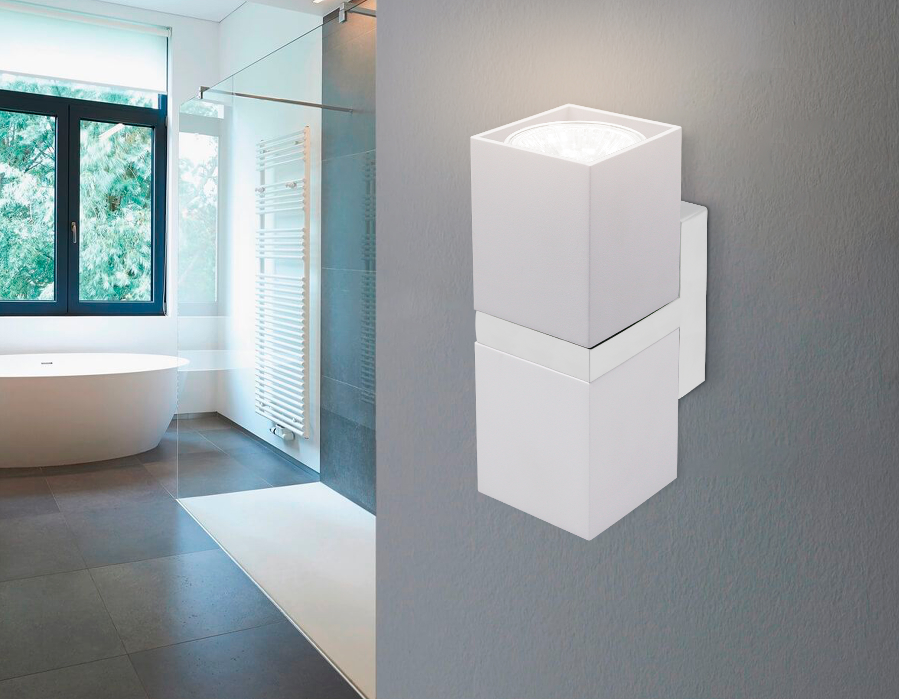 Настенный светильник FW245/2 WH/CH белый/хром GU10*2 max 12W 155*61*80