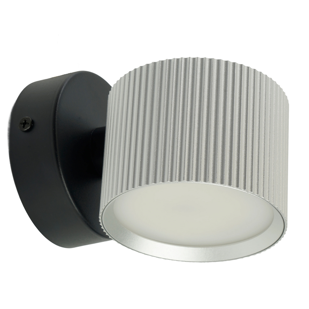 Светильник  настенный Feron HL4580 ARIA 12W, 230V,GX53, серебро + черный IP20