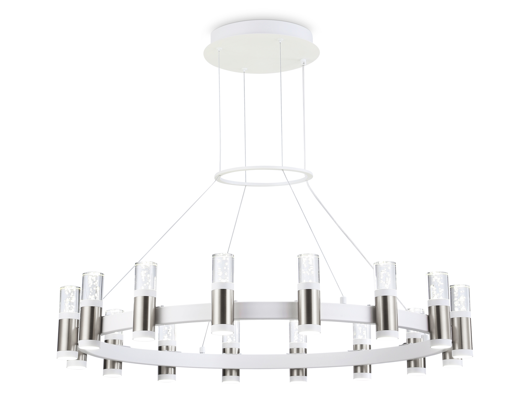 Подвесной светильник Ambrella FL6208 WH/CH белый/хром 96W 4200K D800*1200 (Без ПДУ)