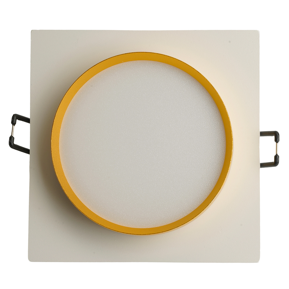 Светильник встраиваемый Feron DL506 потолочный GX53 белый + золото квадрат