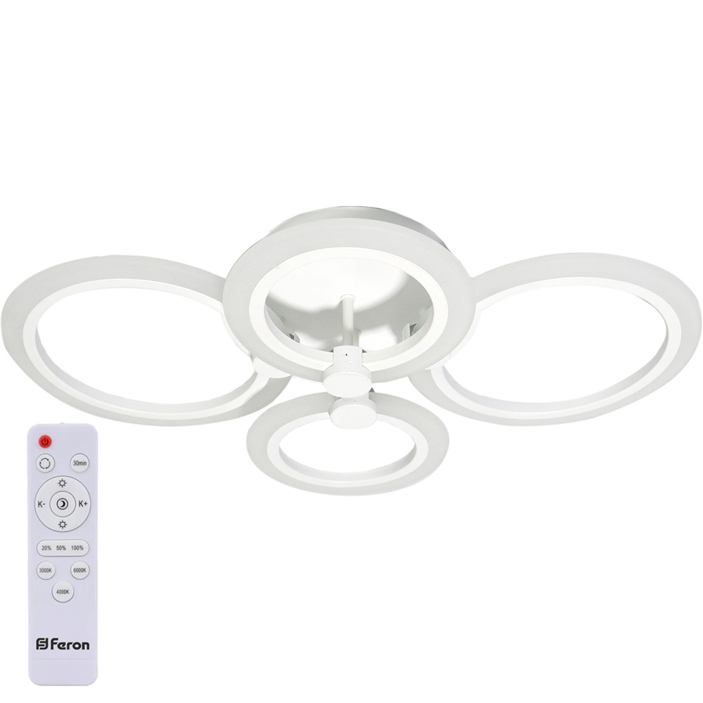 Светодиодный управляемый светильник накладной Feron AL5900 тарелка 72W 3000К-6500K Светодиодный управляемый светильник накладной Feron AL5900 тарелка 72W 3000К-6500K
