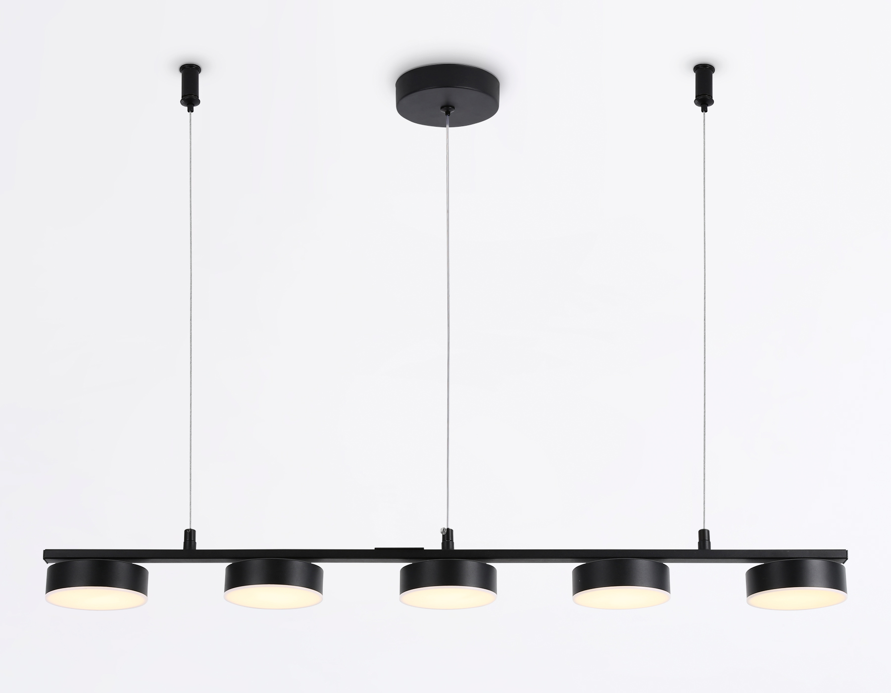 Подвесной светильник Ambrella FL51734/5 BK черный 3000K/4200K/6400K 25W 800*100*1000 (Без ПДУ)